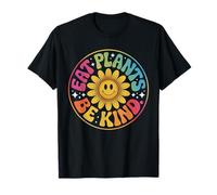 Eat Plants Be Kind Retro Vegan Sunflower T-Shirt