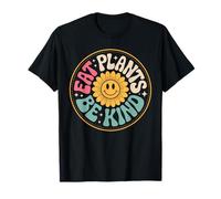 Eat Plants Be Kind Retro Vegan Sunflower T-Shirt