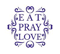 eat Pray Love Lettering Vinyl Wall Stickers 42x45.8cm Waterproof DarkBlue