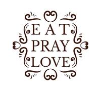 eat Pray Love Lettering Wall Stickers 42x45.8cm Art Decoration Coffee
