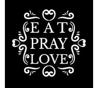 eat Pray Love Lettering Wall Stickers 54.6x59.5cm Easy Installation White