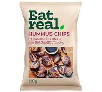 Eat Real Chips Variety Pack | Lentil, Quinoa & Hummus Chips | Gluten-Free, Vegan Snacks | Healthy Baked Crisps | Mixed Flavours Pack (Eat Real Hummus Chips Caramelised Onion & Balsamic Vinegar 110G)