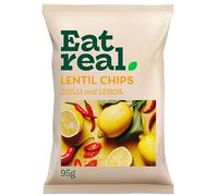 Eat Real Chips Variety Pack | Lentil, Quinoa & Hummus Chips | Gluten-Free, Vegan Snacks | Healthy Baked Crisps | Mixed Flavours Pack (Eat Real Lentil Chips - Chilli & Lemon 95g)