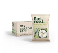 Eat Real, Hummus Chips, Sour Cream and Chive, 10 x 110g, Gluten-Free Snack Option, Healthy Multipack Crisps, 30% Less Fat
