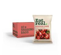 Eat Real, Hummus Chips, Tomato and Basil, 10 X 110g, Gluten-Free Crisps Multipack, Vegan-Friendly, Healthy Snacks, Plant-Based