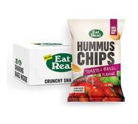 Eat Real, Hummus Chips, Tomato and Basil, 10 X 110g, Gluten-Free Crisps Multipack, Vegan-Friendly, Healthy Snacks, Plant-Based