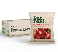 Eat Real, Hummus Chips, Tomato and Basil, 24 X 22g, Gluten-Free Crisps Multipack, Vegan-Friendly, Healthy Snacks, Plant-Based