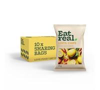 Eat Real, Lentil Chips, Chilli & Lemon, 10 X 95g, Gluten-Free Crisps Multipack, Vegan-Friendly, Healthy Snacks, 30% Less Fat