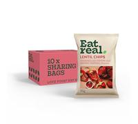 Eat Real Lentil Crisps Chargrilled Red Pepper 10 X 95g, Chip Snacks