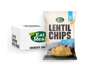 Eat Real, Lentil Crisps, Salted, 10 x 95g, Gluten-Free Crisps Multipack, Vegan-Friendly, Healthy Snacks, 30% Less Fat, Chip Snacks