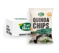 Eat Real, Quinoa Chips, Sour Cream & Chive, 10 x 90g, Gluten-Free Crisps Multipack, Vegan-Friendly, Healthy Plant-Based Snacks