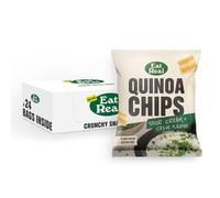 Eat Real, Quinoa Chips, Sour Cream & Chive, 24 x 20g, Gluten-Free Crisps Multipack, Vegan-Friendly, Healthy Plant-Based Snacks