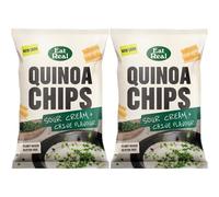 Eat Real Quinoa Chips Sour Cream Chive 90g Pack of 2 Plant Based Spring Onion Healthy Vegan Snack Crisps Gluten FREE Sharing Bag Treat with Welari Thank You Card | (2pack) (180g)