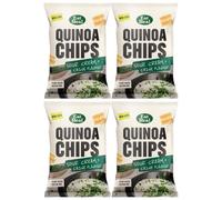Eat Real Quinoa Chips Sour Cream Chive 90g Pack of 4 Plant Based Spring Onion Healthy Vegan Snack Crisps Gluten FREE Sharing Bag Treat with Welari Thank You Card | (4pack) (360g)