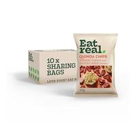 Eat Real, Quinoa Chips, Sundried Tomato and Roasted Garlic, 10 x 90g, Gluten-Free Plant-Based Snack Option, Healthy Multipack Crisps