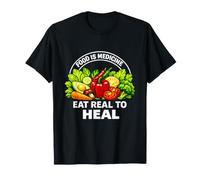 Eat Real to Heal Funny Vegetable Dietician Meme Nutritionist T-Shirt