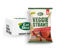 Eat Real, Veggie Straws, Smoked Paprika & Chilli, 10 x 110g, Gluten-Free Snack Option, Healthy and Low Calories, Rice-Based Straws