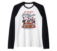 Eat Rich Day of The Dead - Anti-Greed Social Justice Raglan Baseball Tee