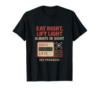 Eat Right Lift Light Retro Gym Scoreboard T-Shirt