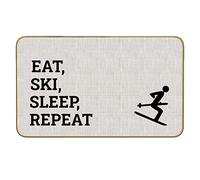 Eat Ski Sleep Repeat Ski Skiing Cabin Lodge Front Door Mat Outdoor Mats Funny Doormat Fall Welcome Mats Mats Doormat Cute Bathroom Doormat Shoe Mat Porch 50x80cm