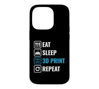 Eat Sleep 3D Print Repeat Funny 3D Printing Maker Design Case for iPhone 14 Pro
