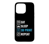 Eat Sleep 3D Print Repeat Funny 3D Printing Maker Design Case for iPhone 15 Pro Max