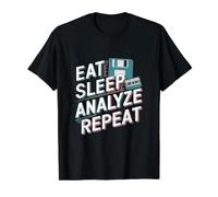 Eat Sleep Analyze Repeat Data Analytics Data Engineering Value Graphic T-Shirt, Men, Black, XL