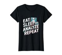 Eat Sleep Analyze Repeat Data Analytics Data Engineering Value Graphic T-Shirt, Women, Black, XS