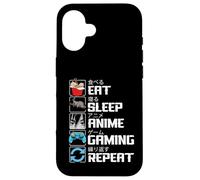 Eat Sleep Anime Gaming Repeat Otaku Kawaii Anime Manga Gamer Case for iPhone 16