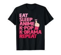Eat Sleep Anime Kpop Kdrama Funny Otaku Korean Lovers T-Shirt