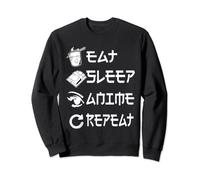 Eat Sleep Anime Repeat Funny Japanese Manga Gift For Her Him Sweatshirt