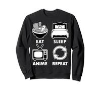 Eat Sleep Anime Repeat Funny Otaku Japan Japanese Culture Sweatshirt