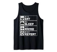 Eat Sleep Anime Repeat Otaku Tank Top