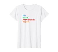 Eat Sleep Art Galleries Repeat for Art Galleries Lovers Value Graphic T-Shirt, Women, White, S