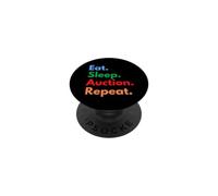 Eat Sleep Auction Repeat for Auctioneers and Auction Lovers PopSockets Adhesive PopGrip
