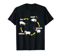 Eat Sleep Baaaah Repeat Animal Farming Farmer Sheep T-Shirt