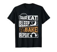 Eat Sleep Bake Repeat Pastry Chef Baker Bread Expert Bakery Value Graphic T-Shirt