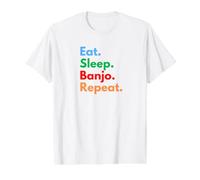 Eat Sleep Banjo Repeat for Banjo Players and Lovers Value Graphic T-Shirt, Men, White, S