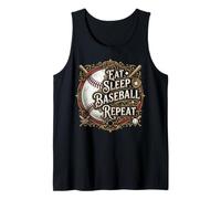 Eat Sleep Baseball Repeat Baseball Player Funny Baseball Tank Top