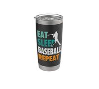 Eat Sleep Baseball Repeat Stainless Steel Insulated Tumbler