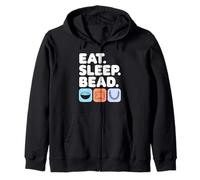 Eat Sleep Bead Jewelry Making Beading Crafting DIY Beader Zip Hoodie