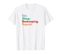 Eat Sleep Beekeeping Repeat for Beekeepers and Bee Lovers Value Graphic T-Shirt, Men, White, L