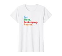 Eat Sleep Beekeeping Repeat for Beekeepers and Bee Lovers Value Graphic T-Shirt, Women, White, L