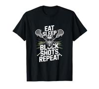 Eat Sleep Block Shots Repeat Lacrosse Goalie T-Shirt