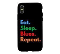 Eat Sleep Blues Repeat for Blues Music Lovers Case for iPhone X/XS