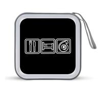 Eat Sleep Boosts Portable CD Case Holder 48 Capacity Travel DVD Storage Boxs Wallet Bag