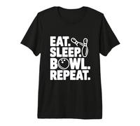 Eat Sleep Bowl Repeat Funny Bowling Lover Premium T-Shirt