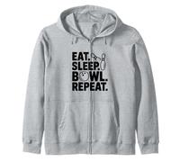 Eat Sleep Bowl Repeat Funny Bowling Lover Zip Hoodie