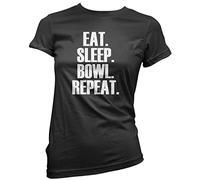 Eat Sleep Bowl Repeat Player Women's T-Shirt - Black 12