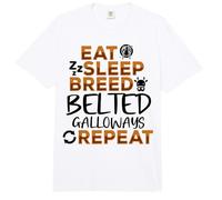 Eat Sleep Breed Cow Repeat - Breeder Belted Galloway Cattle Comfort Colors Adult Heavyweight T-Shirt